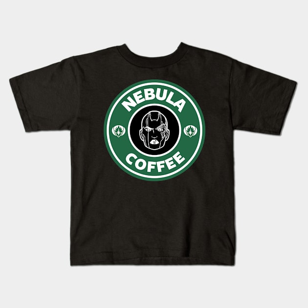 Guardians Of The Galaxy Nebula Coffee Starbucks Kids T-Shirt by Rebus28